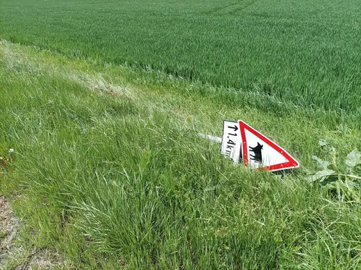 Árokba csúszott személygépkocsi a Vasút utcában, 4. kép